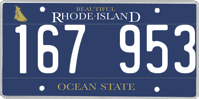 RI license plate 167953