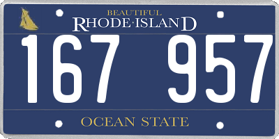 RI license plate 167957