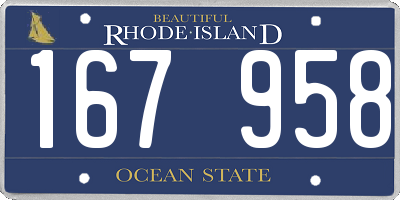 RI license plate 167958