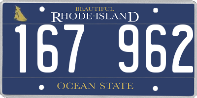 RI license plate 167962