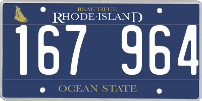 RI license plate 167964