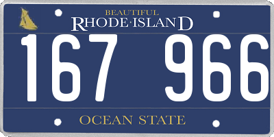 RI license plate 167966
