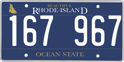 RI license plate 167967