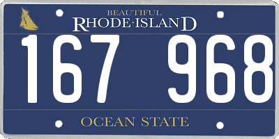 RI license plate 167968