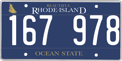 RI license plate 167978