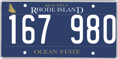RI license plate 167980