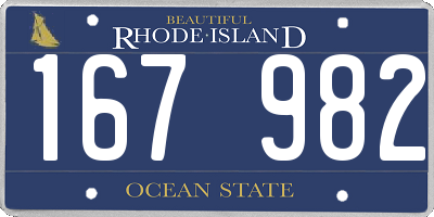 RI license plate 167982