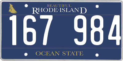 RI license plate 167984