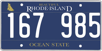 RI license plate 167985