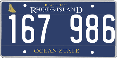 RI license plate 167986