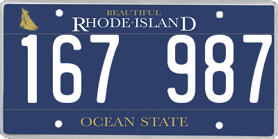 RI license plate 167987