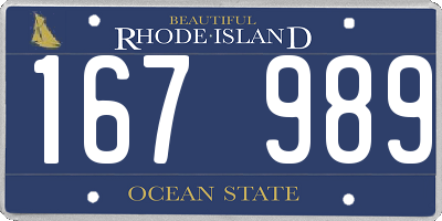 RI license plate 167989