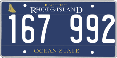 RI license plate 167992