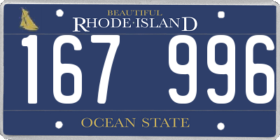 RI license plate 167996