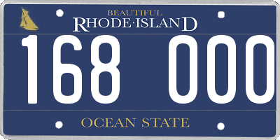 RI license plate 168000