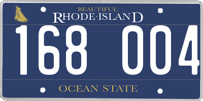 RI license plate 168004