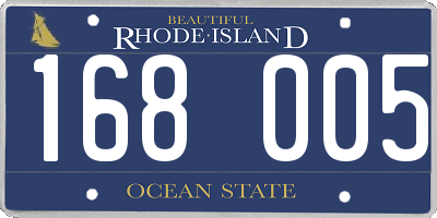 RI license plate 168005