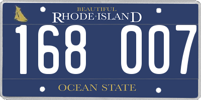 RI license plate 168007