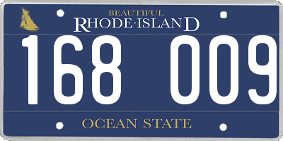 RI license plate 168009