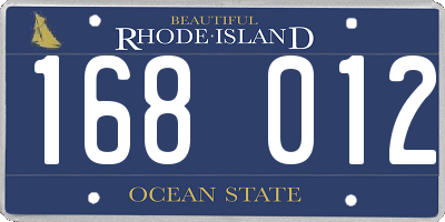 RI license plate 168012