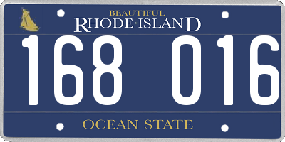 RI license plate 168016