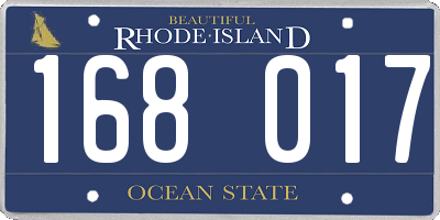 RI license plate 168017