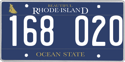 RI license plate 168020