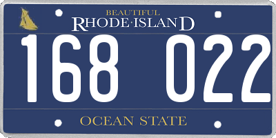 RI license plate 168022