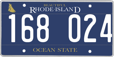 RI license plate 168024