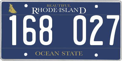 RI license plate 168027