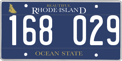 RI license plate 168029