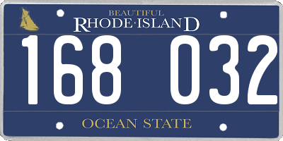RI license plate 168032