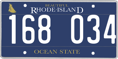 RI license plate 168034