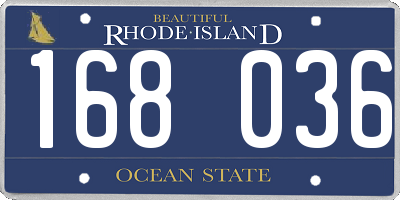 RI license plate 168036