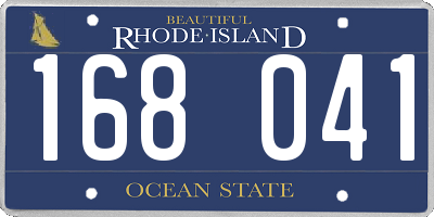RI license plate 168041