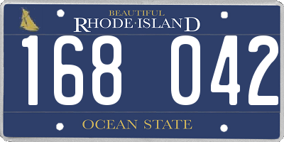 RI license plate 168042