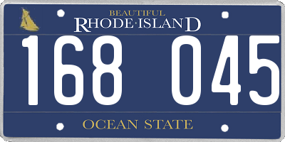 RI license plate 168045