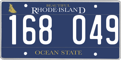 RI license plate 168049