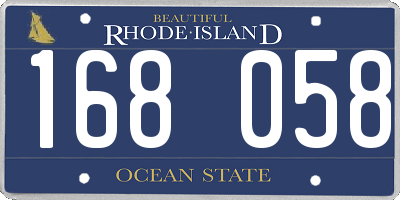 RI license plate 168058