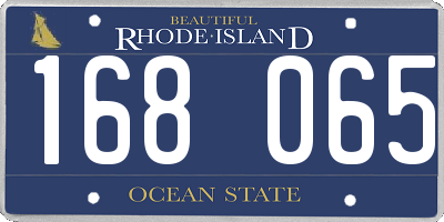 RI license plate 168065