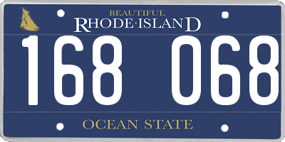 RI license plate 168068