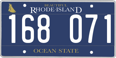 RI license plate 168071