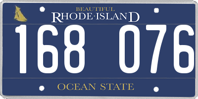 RI license plate 168076