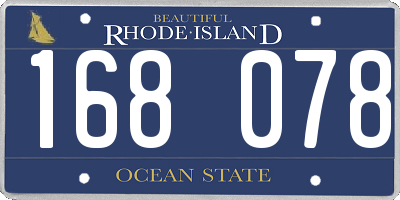 RI license plate 168078