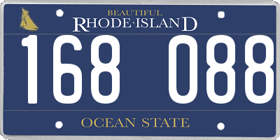 RI license plate 168088