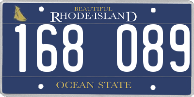 RI license plate 168089