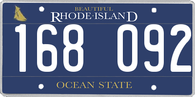 RI license plate 168092