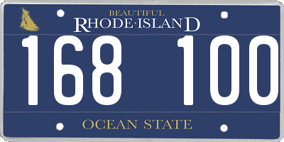 RI license plate 168100