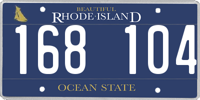 RI license plate 168104