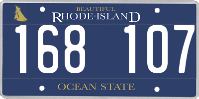 RI license plate 168107